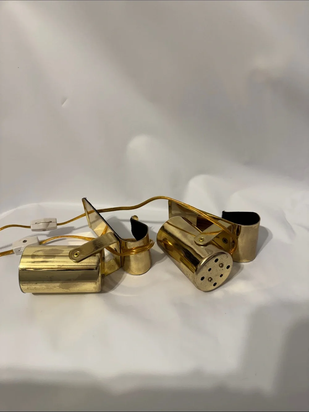 Vintage Headboard Brass Lamps - set of 2